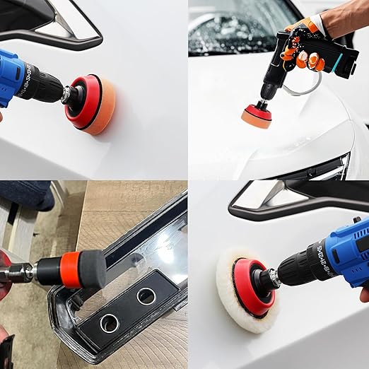 Car Foam Polishing Buffing Kit, Polishing Buffing Pads, Wool Pads, Polishing & Buffing Wheels,for Headlights & Body Foam Wax & Buffer Kits (44)