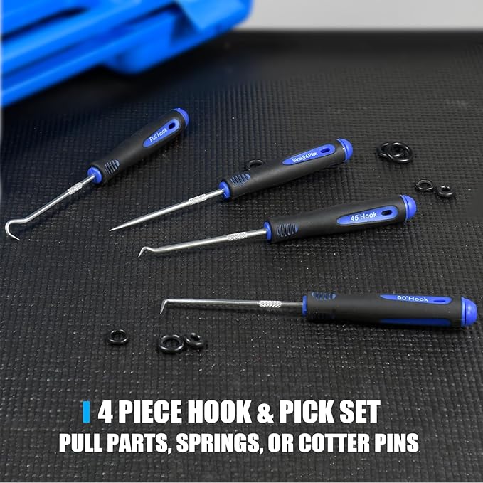 Heavy Duty Snap Ring Pliers Set, 8pcs Convertible Internal External Circlip Pliers with 4pcs Hook Picks for Circlip Removal, with Storage Case