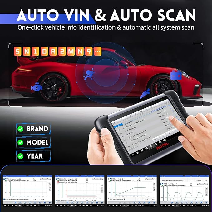 Autel MaxiCOM MK808Z Diagnostic Scan Tool - Android 11 Based Bi-Directional Control, Upgraded Ver. of MK808/MX808, All System Diagnosis, FCA Auto Auth, Oil Reset(Original)