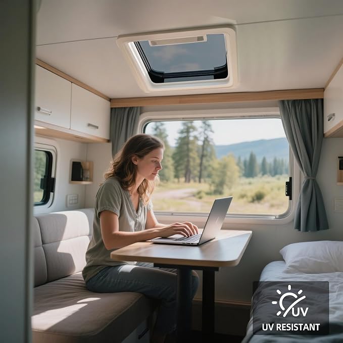 XMK RV Skylight Replacement,18" x 18" Skylight Outer Dome Fits All Standard 14" x 14" Opening,Outside Camper RV Skylight Cover for Trailer Fifth Wheel Motorhome Shower/Roof,Impact Resistant,Smoke Gray