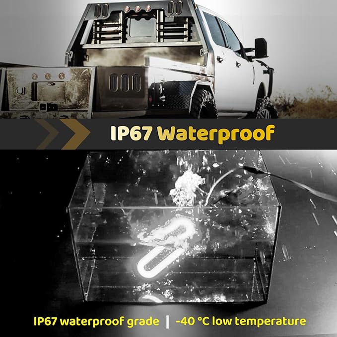 2Pcs 6" inch Smoked Lens Oval White 52 LEDs Trailer Boat Halo Reverse Back up Tail Lights【Patented】 w/Rubber Grommet, Sealed Submersible IP67 for Truck/RV/Van, DC 12V