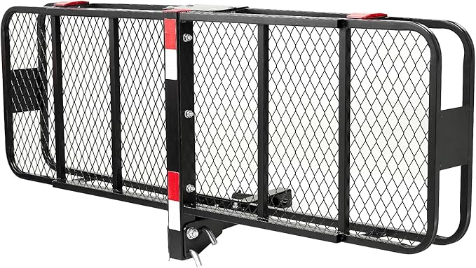 VEVOR 60" x 20" x 6" Hitch Cargo Carrier, 500 lbs Capacity with Cargo Net & Waterproof Cargo Bag, Folding Hitch Mount Cargo Carrier Basket with Hitch Lock for 2" Receiver, Fit for SUVs