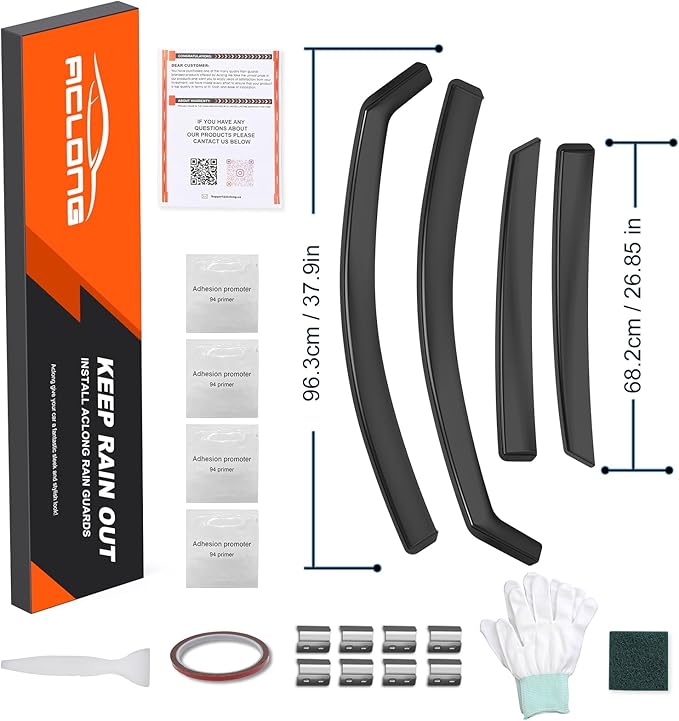 ACLONG in-Channel Rain Guards Compatible with Honda Accord 2018 2019 2020 2021 2022 2023, Black Window Deflectors Window Visor Side Shatterproof Sun Visor, 4-Pieces Set