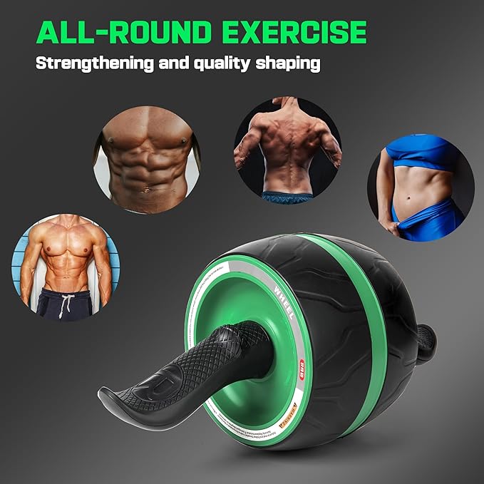 Ab Roller Wheel with Knee Pad Mat,Automatic Rebound Abdominal Wheel Abs Workout Equipment,Home Gym Equipment,No Noise Ab Wheel for Men&Women Abdominal