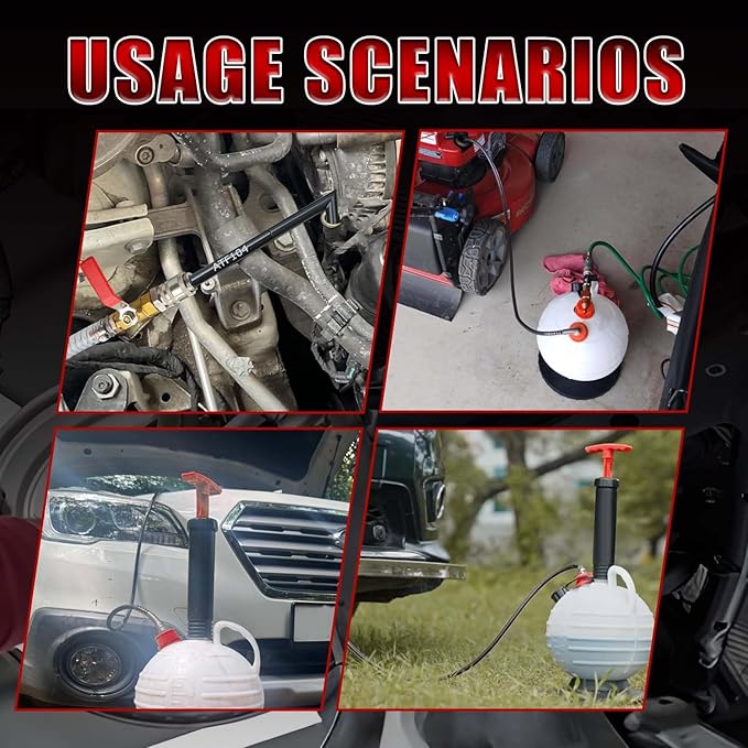 Prokomon 6 Liters Transmission Fluid Pump; Fluid Transfer Pump; Manual Oil Pump; Oil Filling Filler System Tool with 8 Pcs ATF Filler Adapters