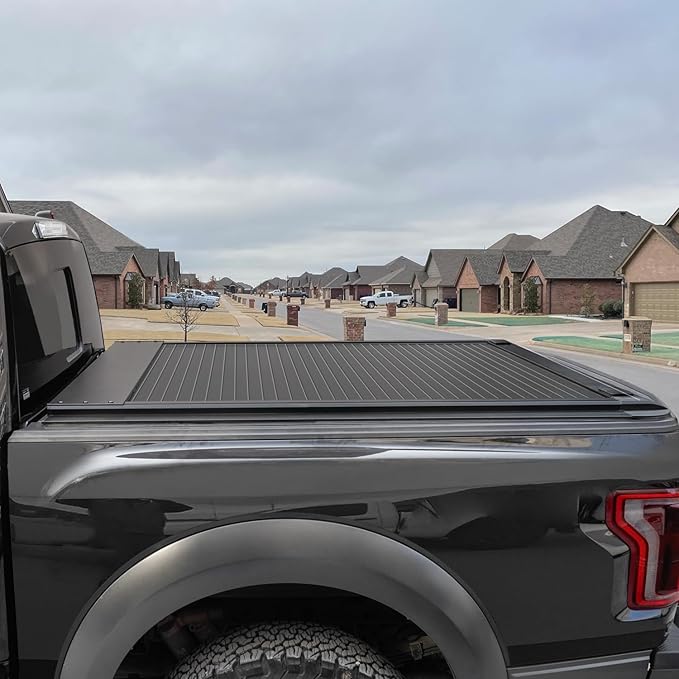 Aluminum Retractable Truck Tonneau Cover for 2009-2025 Ram 1500 with 5.7FT Bed (67.4") w/o RamBox | Dual-Lock Design, Matte Black, Waterproof & Heavy-Duty