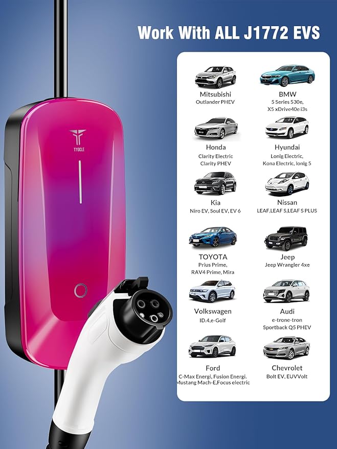 2025 New Level 1 & 2 EV Charger (16Amp, 110V-240V, 23Ft Cable) Portable AI Fast Charger Equipment, Charging for J1772 Electric Vehicle, Hybrids, Model with A NEMA 6-20P Mobile Car(NOT for Tesla)