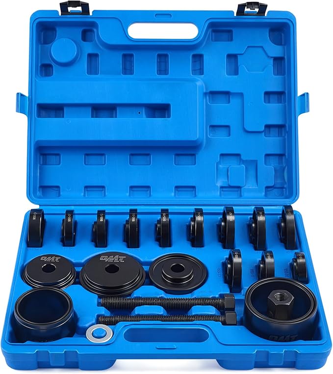 Orion Motor Tech Wheel Bearing Press Kit for Front Wheel Drive Bearing Removal & Installation, 24pc Wheel Bearing Puller Tool Set with Sliding Screws Universal Bushings Sleeves