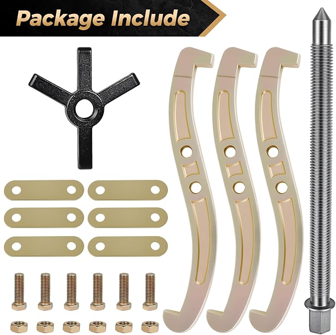 10 Inch 3 Jaw Puller for Pulley Gear Bearing Flywheel Removal, 2 Jaw / 3 Jaw Puller with Reversible Jaws, Repair and Maintenance Tool for Automotive/Mechanical