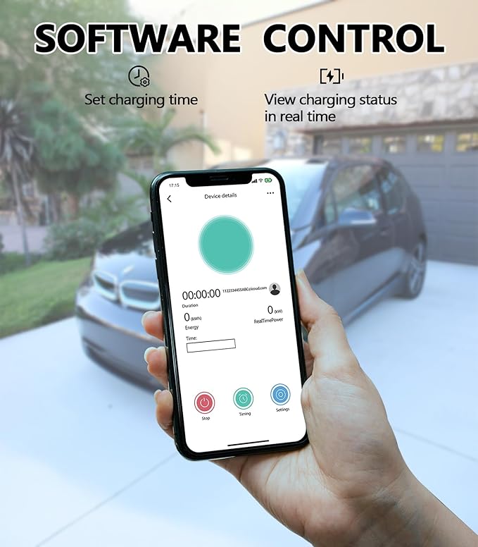 Home Smart Level 2 EV Charger up to 40 Amp, Indoor Outdoor Fast Charging Station with NEMA 14-50 Plug for All J1772 Electric Vehicles, Wi-Fi and Bluetooth Enabled EVSE, 25-Foot Cable