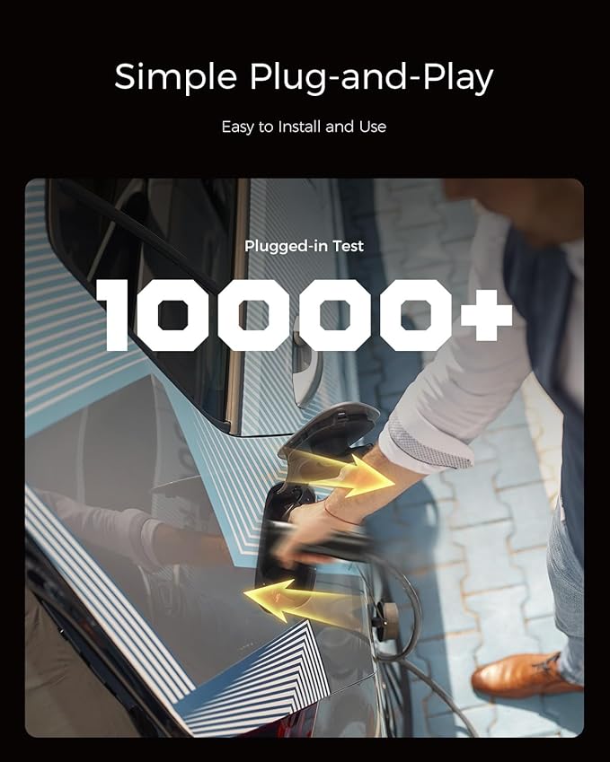 Level 1 EV Charger, 16A 110V 240V Portable EV Charger with 25FT Cable, Home Electric Vehicle Charging Station with NEMA 6-20 Plug NEMA 5-15 Adapter EVSE for All J1772 EVs