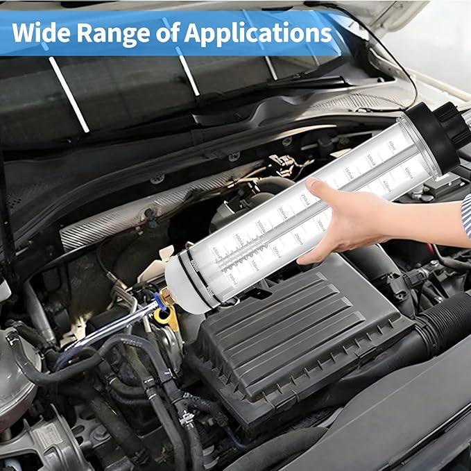 500CC Automotive Fluid Extractor Pump, Manual Oil Change Syringe with 50cm Rubber Hose, Manual Suction Vacuum Fuel Car Transfer for Power Steering