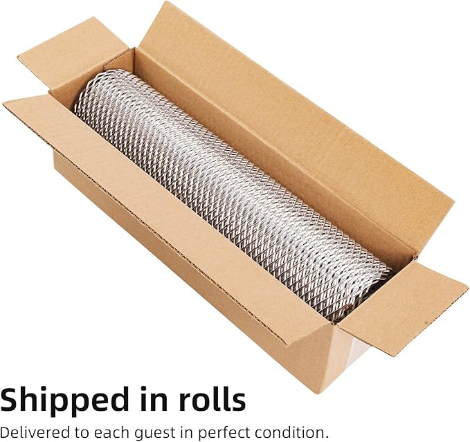 AggAuto 47x16 inches Car Pickup Truck Grill Mesh Spoiler Bumper Vent Aluminum Alloy Automotive Grille Insert Air Intake Racing Rhombic Hole 3x6mm Silver