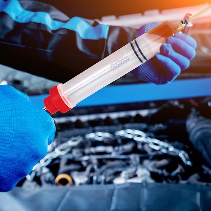 Gisafai 500cc Fluid Extractor Automotive Pump Manual Oil Extractor Pump Syringe for Gasoline Hand Cleaner for Power Steering, Hydraulic Fluid(Red)