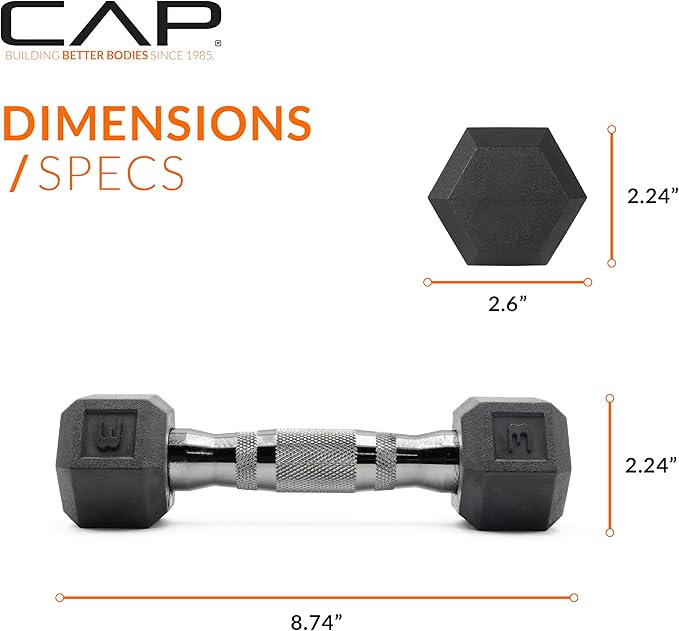 CAP Barbell Coated Dumbbell Weight | Multiple Options Pairs & Sets