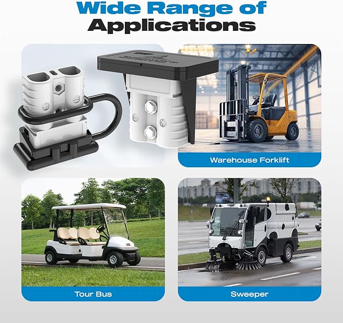 Anderson Connector,120AMP 2-6 Gauge Battery Quick Connect 12V-36V Anderson Plug Battery Cable Quick Connect Disconnect Plug Winch Wiring Kit for Cable RV Truck Winch (4 Pack)-Gray