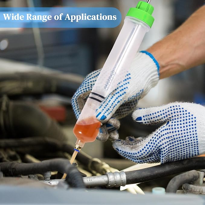 Gisafai 500cc Fluid Extractor Automotive Pump Manual Oil Extractor Pump Syringe for Gasoline Hand Cleaner for Power Steering, Hydraulic Fluid(Green)