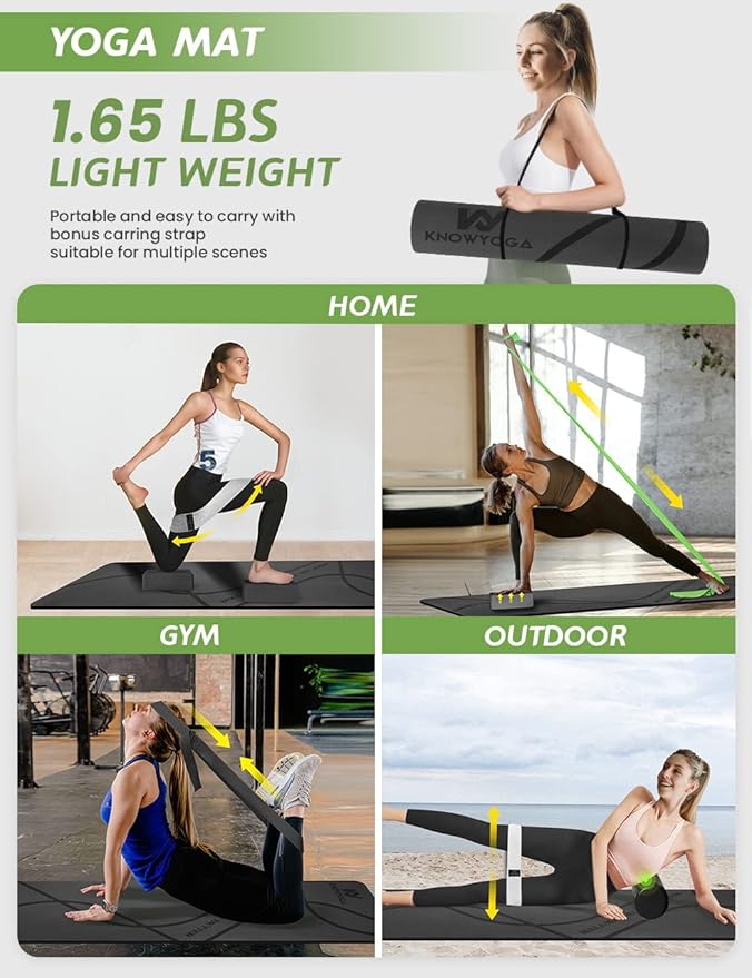 Yoga Starter Kit 12 in 1 - Yoga Set Include Yoga Mat, Foam Roller, 4 Resistance Bands, Yoga Blocks 2 Pack with Strap, 2 Peanut Massage Balls, Yoga kit and Sets for Beginners
