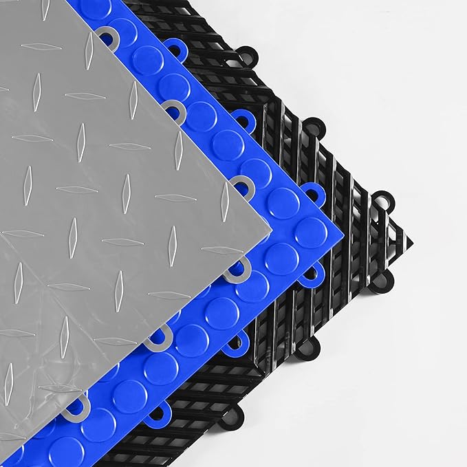 IncStores Nitro Garage Tiles 12"x12" Interlocking Garage Flooring (52-12"x12" Tiles, Harley Orange Diamond)