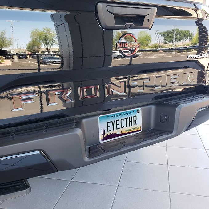 EyeCatcher Tailgate Letter Inserts Compatible with 2022-2025 Frontier Accessories (Satin Black and Red)