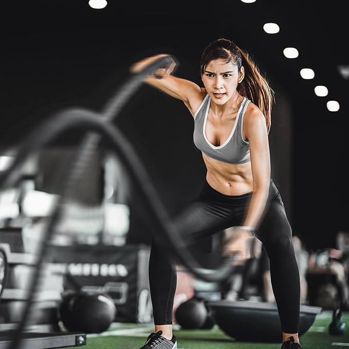 Philosophy Gym Exercise Battle Rope with Cover and Anchor Kit for Fitness Training, Conditioning