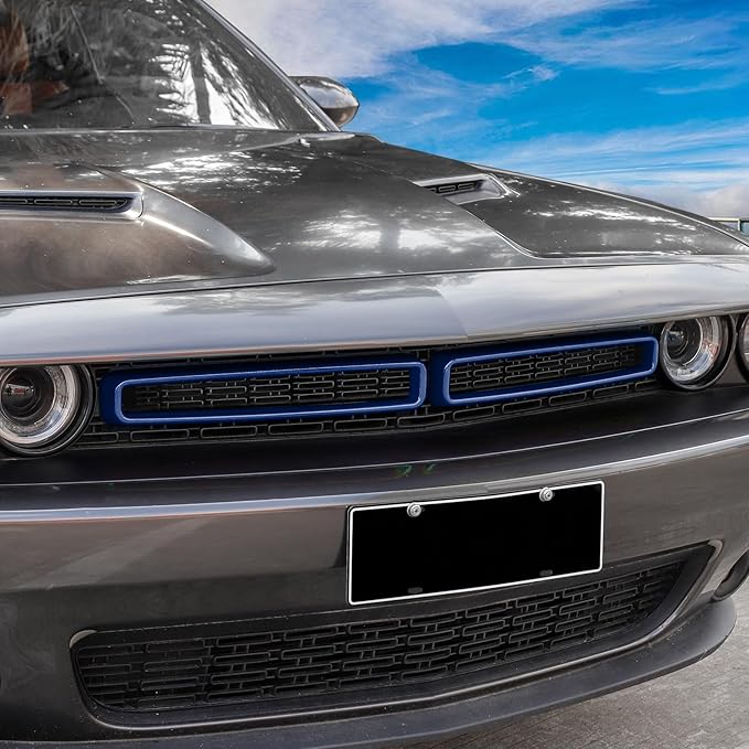 for Challenger Grille Insets Trim Cover Fit for Dodge Challenger 2015-2023 Blue Exterior Accessories 2pcs