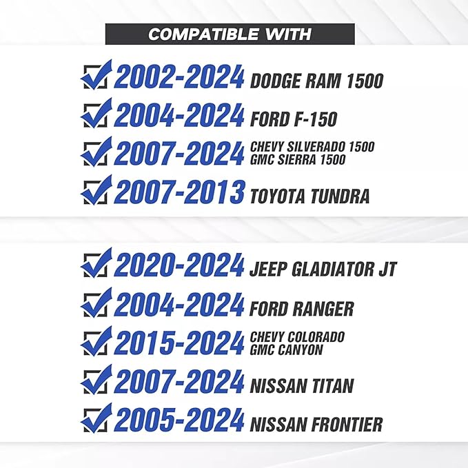 Bed Rack Overland Racks Truck Cargo Carrier with 2 LED Light Bars Compatible with Ford F-150/F-250/F-350, Ram 1500/2500/3500, Chevy Silverado, GMC Sierra, Toyota Tacoma,Tundra, Sequoia, Titan