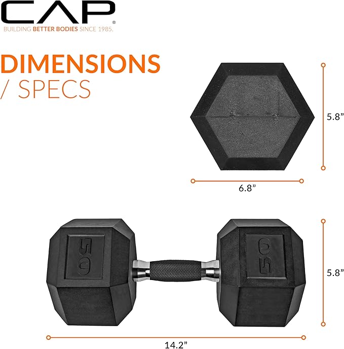 CAP Barbell Coated Dumbbell Weight | Multiple Options Pairs & Sets