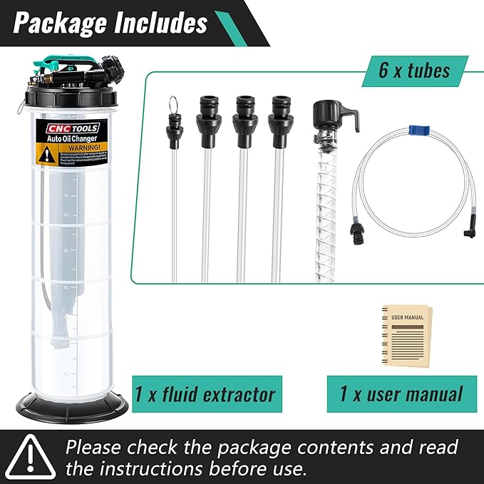 Estune 2.5 Gallon/9.5 L Manual Pneumatic Fluid Extractor, Automotive Oil Extractor Pump Oil Vacuum Changer with 5 Pcs Brake Bleeding Hose for Car, SUVs, Truck, Yachts