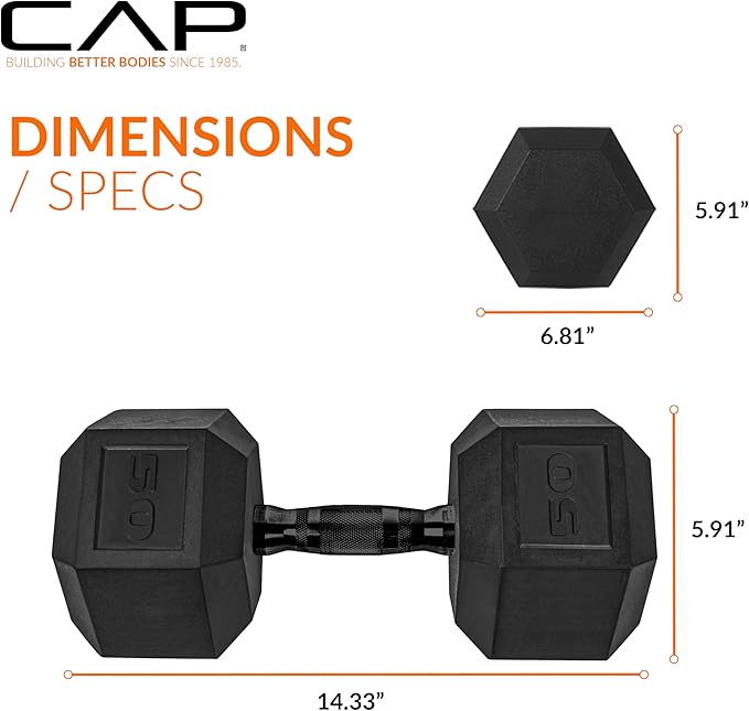 CAP Barbell Coated Dumbbell Weight | Multiple Options Pairs & Sets