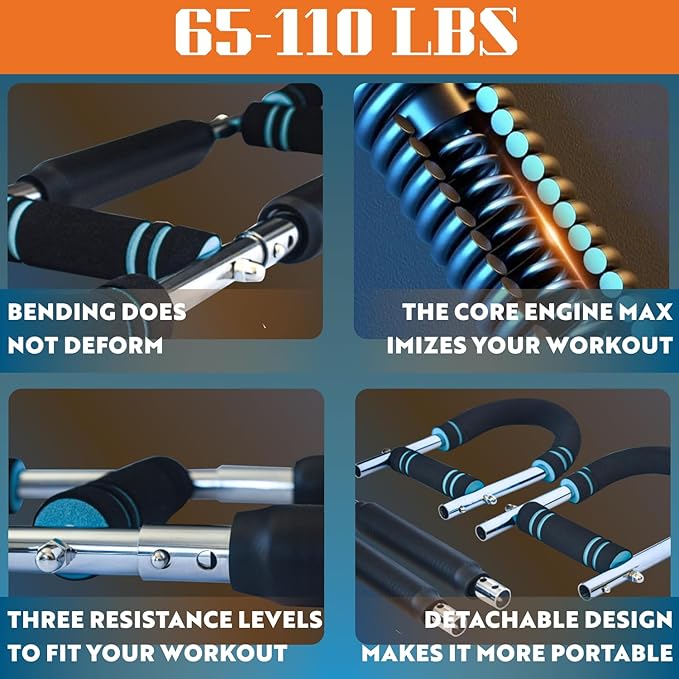 Advanced Twister Arm Trainer β Heavy 65β110 lbs Resistance Bar for Upper Body Strength β Chest, Arms, Shoulders & Back β High Intensity Home Gym Equipment with Non-Slip Foam Handles
