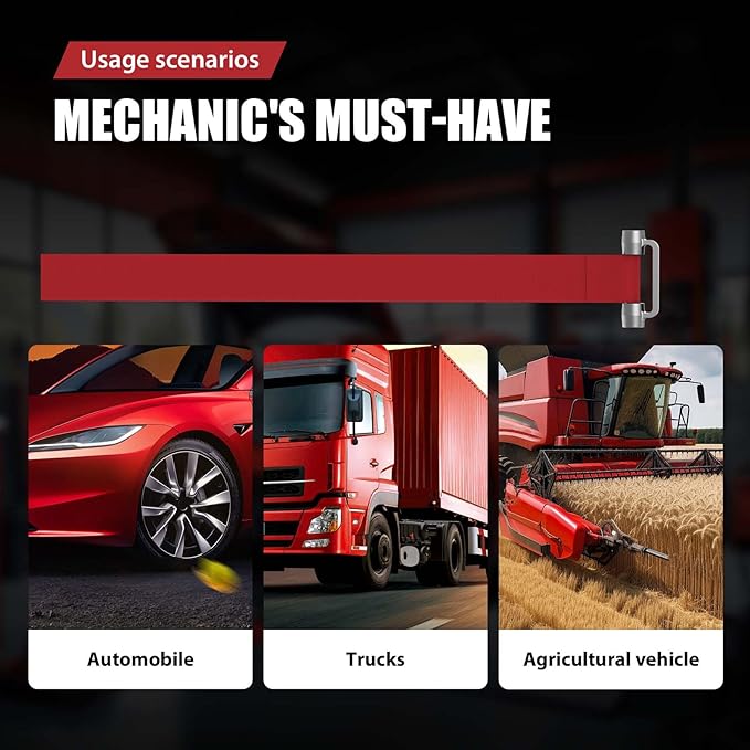 3529D Heavy Duty Strap Oil Filter Wrench Dual Drive (3/8" & 1/2") Design Fits Filters Up to 9" Diameter Durable Nylon Strap and Forged Steel Handle for Easy Removal