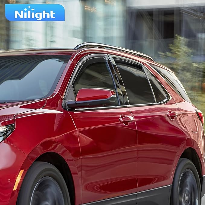 Nilight in-Channel Rain Guards for Chevrolet (Chevy) Equinox 2018 2019 2020 2021 2022 2023 2024, Vent Window Visors, Original Window Deflectors-4PCS