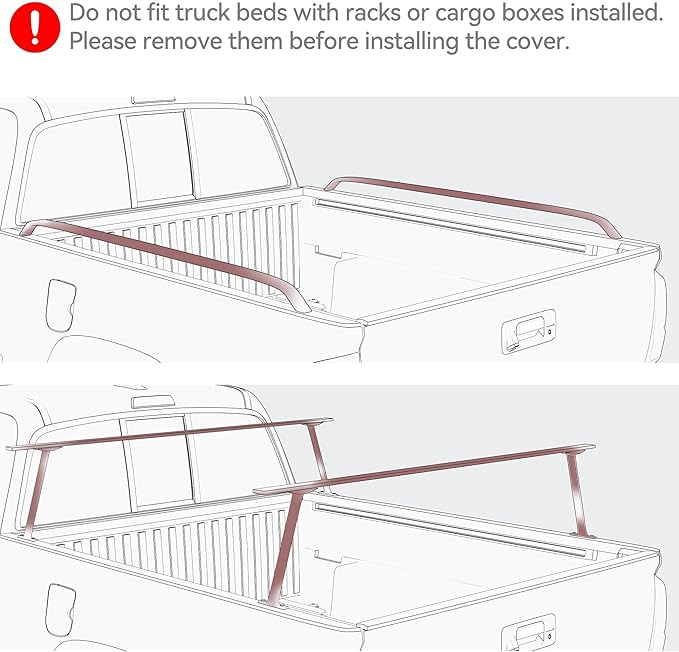 LEDKINGDOMUS Soft Roll Up Truck Bed Tonneau Cover Fits for Toyota Tundra 2022 2023 2024 5.5ft Bed with Deck Rail System, Durable Double-Layer PVC for Complete Protection