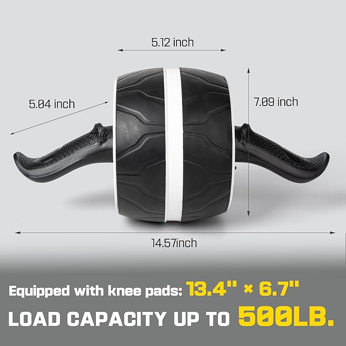 Ab Roller Wheel with Knee Pad Mat,Automatic Rebound Abdominal Wheel Abs Workout Equipment,Home Gym Equipment,No Noise Ab Wheel for Men&Women Abdominal
