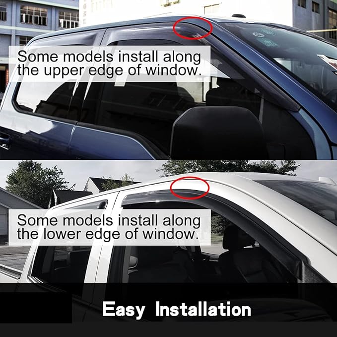 Original 4pcs Rain Guards Set, Outside Mount Window Deflectors, Good Looking Side Window Visors Compatible with 2003-2009 Toyota 4Runner N210|94924|