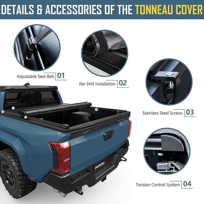 Perfit Liner Soft Roll Up Truck Bed Tonneau Cover for 2022 2023 2024 2025 2026 Toyota Tundra 5.5 FT (67") Bed (Excludes Trail Special Edition Storage Boxes)