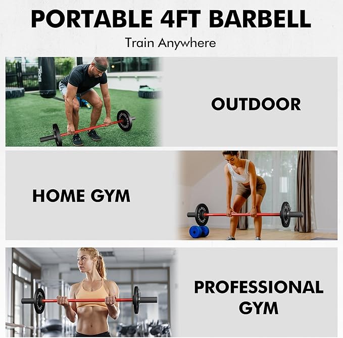 Mikolo 7ft Olympic Barbell, Barbell for Weightlifting and Powerlifting 45lb, Olympic Bar for 1500lbs Capacity, Weight Bar Fit 2” Standard Weights