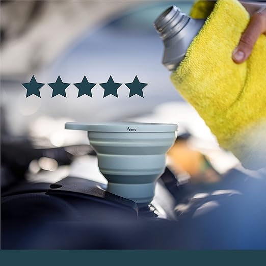 Silicone Collapsible & Coolant Funnel for Car & Oil Change with Sage Gray Matte Finish by Serro