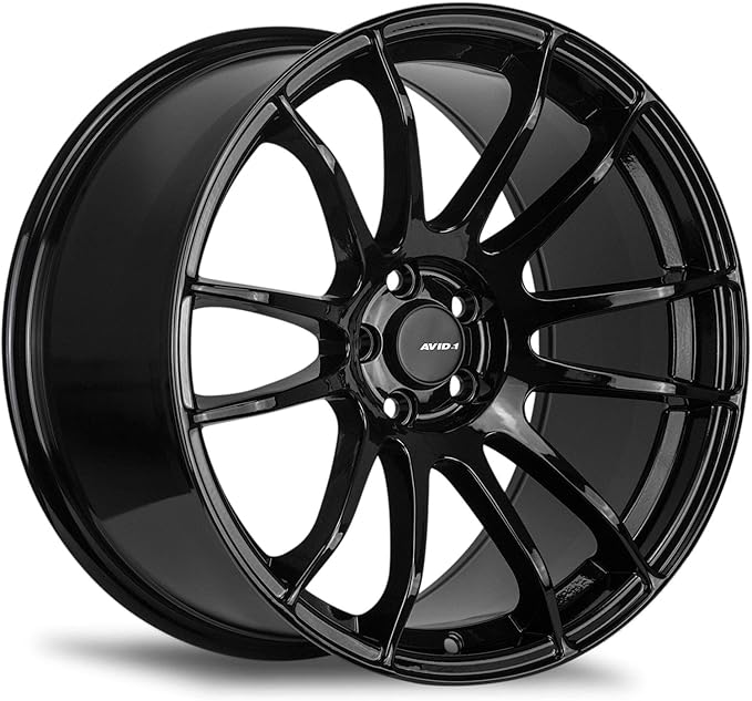 AVID.1 AV-20 Gloss Black 18x8 Custom Wheel – 5x4.5 Bolt Pattern with +35 Offset – Lightweight Performance Alloy Wheel – Aggressive Street Style & Track-Ready Car Accessories