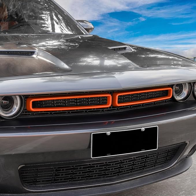 for Challenger Grille Insets Trim Cover Fit for Dodge Challenger 2015-2023 Orange Exterior Accessories 2pcs