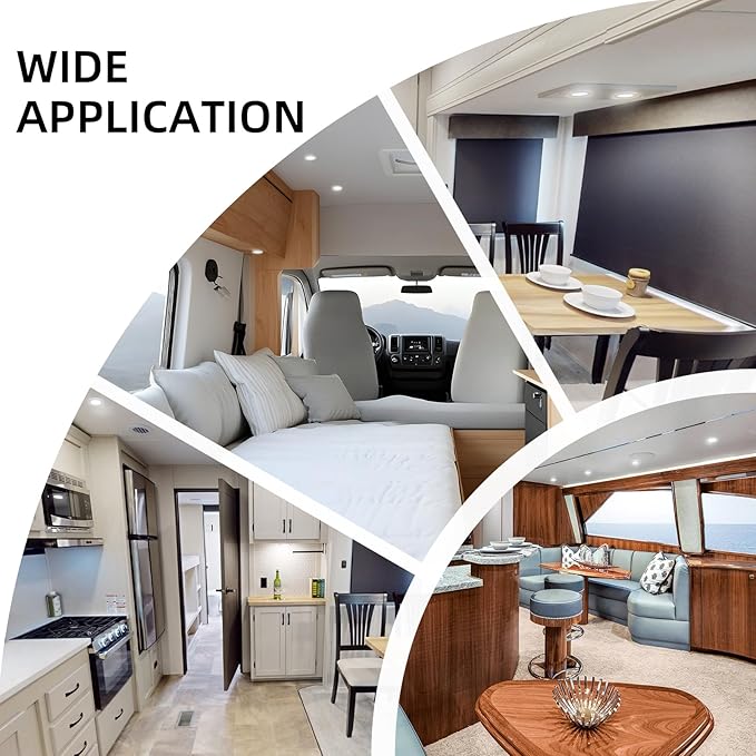 RV Ceiling Recessed Light 12V, LED RV Puck Light, Ultra-Thin RV Lights Interior,High Brightness for Camper Van Truck Motorhome Boat Sailboat Roof Under Cabinet Lightin