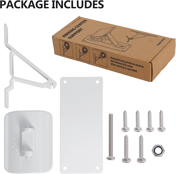 RV Awning Support Roller Cradle Center Support for RV Camper Awning and Trailer, White