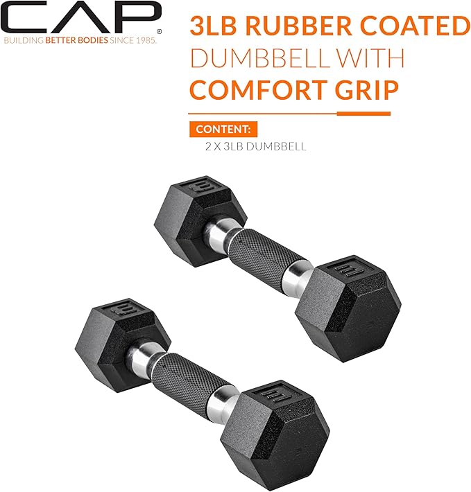 CAP Barbell Coated Dumbbell Weight | Multiple Options Pairs & Sets