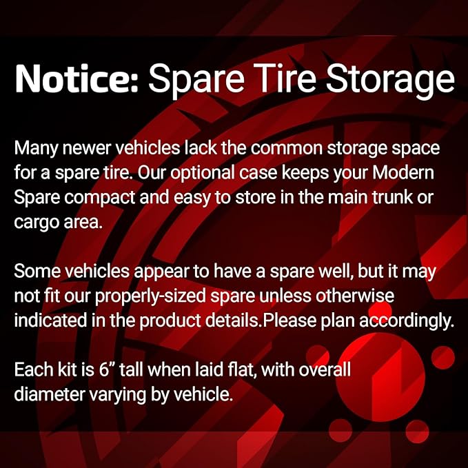 Modern Spare Complete Compact Spare Tire Kit With Carrying Case - Compatible with 2019-2025 Cadillac XT4