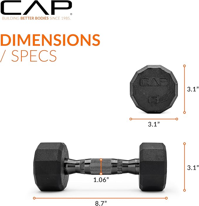 CAP Barbell Coated Dumbbell Weight | Multiple Options Pairs & Sets