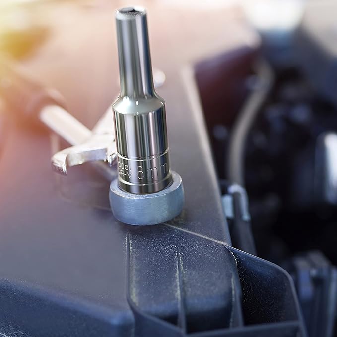 Olsa Tools Metric Deep Socket Set - 3/8-Inch Drive, 15pc - 6-Point Chrome Sockets from 6mm–20mm and No Skipped Sizes - Mechanic Deep Metric Socket Set - Professional Grade Long Sockets - Part: 1316