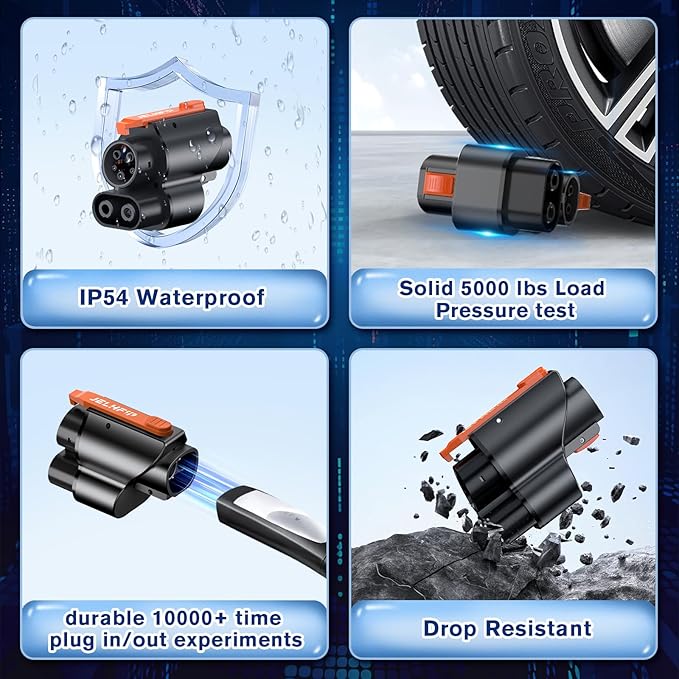 Tesla to CCS Adapter Tesla Supercharger Adapter 500A/1000V Max 250KW NACS to CCS Electric Vehicle Fast DC Charging Adapter Compatible with Ford,GM,Volvos,and Polestar EVs (Orange)