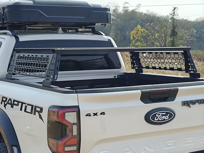 Adjustable 56" Overland Bed Rack for Mid-Size Trucks with Soft Roll-up, Hard Rolling, Trid-fold, Retractable Tonneau Covers | Cargo Cross Bars with Molle Panels to Haul Top Tent, Bike, Kayak