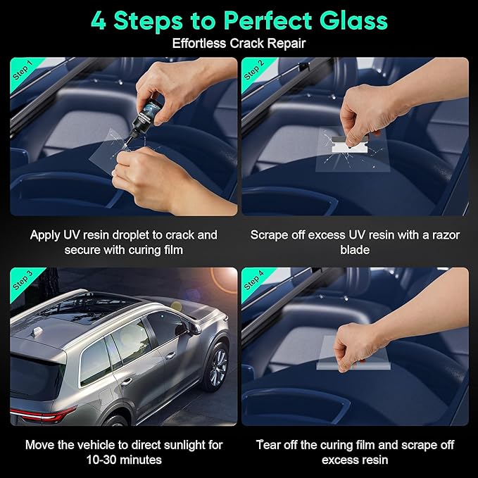 Windshield Chip Repair Kit - 2026 Upgrade Car Windshield Crack Repair Kit, Glass Repair Liquid for Cracks and Chips, Rock Chip Repair Kit for Fix Windows, Mirrors, Glasses, All Crack Types